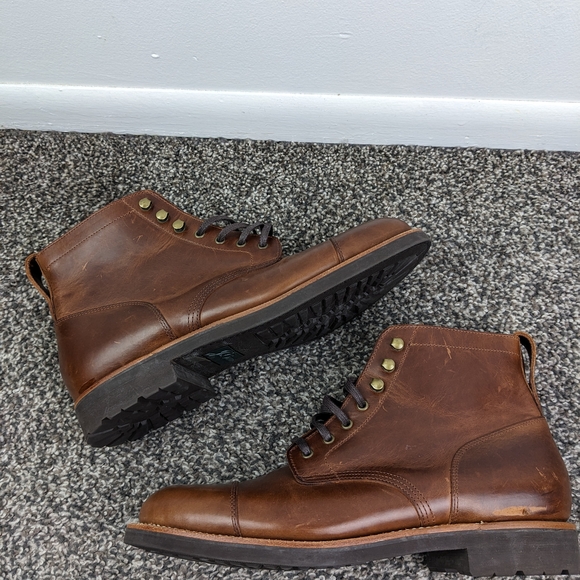 J Crew Boots Kenton Leather Cap Toe Brown Goodyear Welted Mens Size 8 main image 6